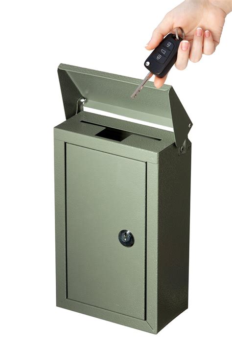 metal key drop box|exterior key drop box.